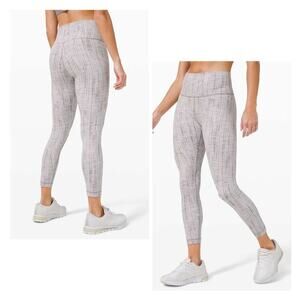 Lululemon Wunder Under Tight 25" Luxtreme Action Jacquard Moonphase Silver Sz 4